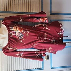 Haute Rogue Red Floral Romper